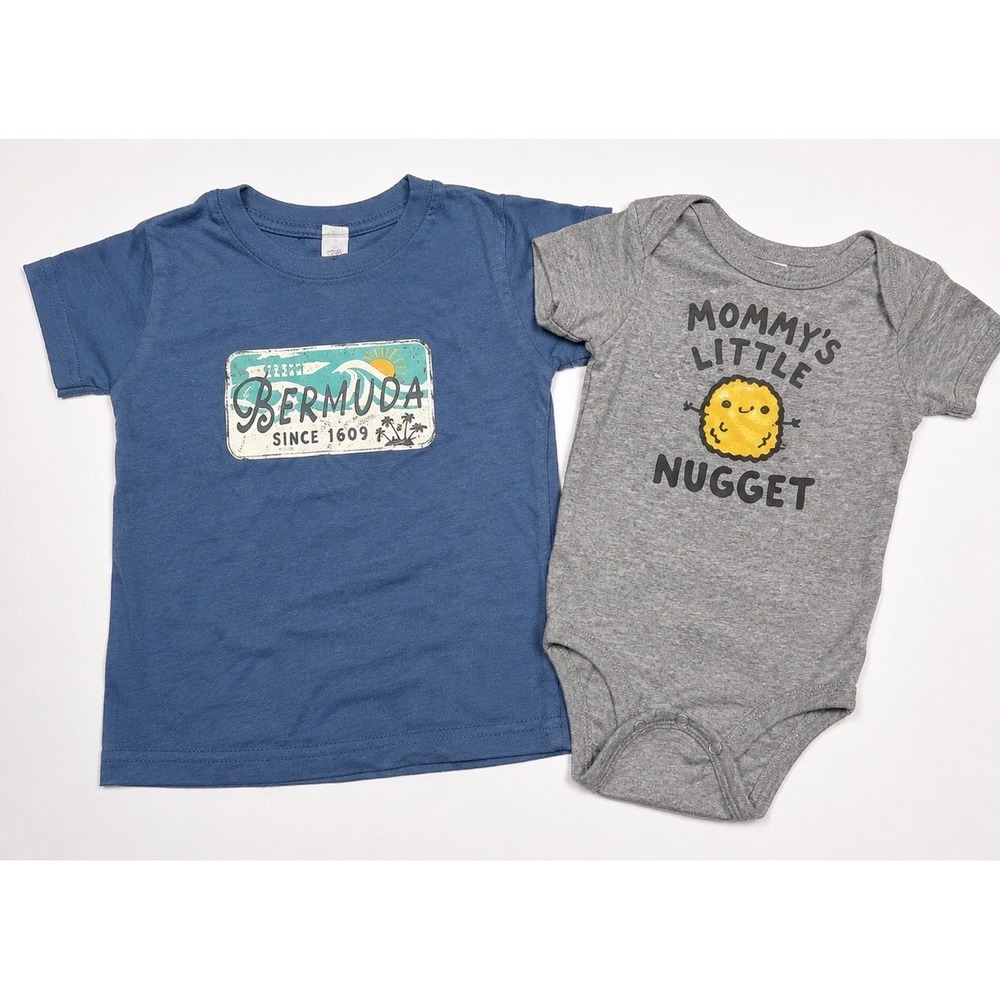 Rabbit Skins Explore Bermuda Graphic T-Shirt Blue 6 Months Baby Souvenir Tee